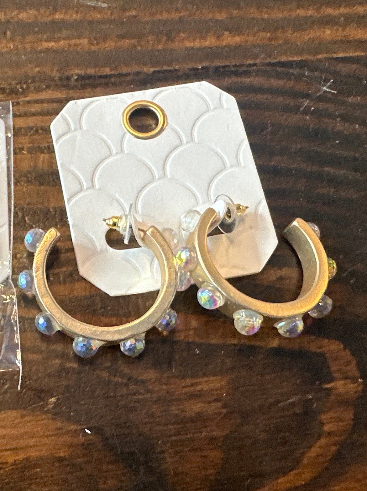 Gold Jewel Hoops