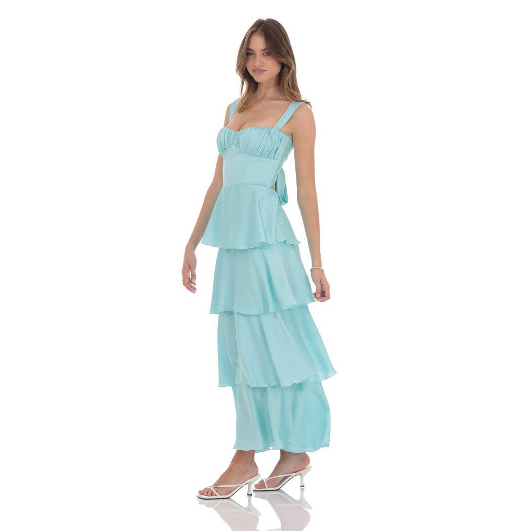 Satin Ruffle Maxi