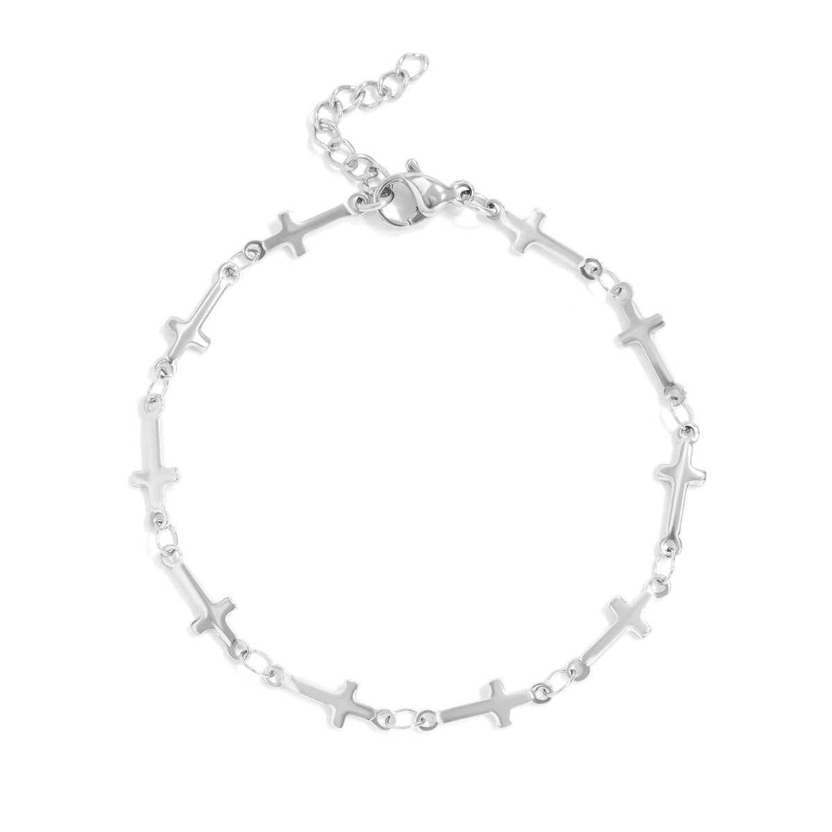 18K Gold Stainless Steel Cross Chain Bracelet