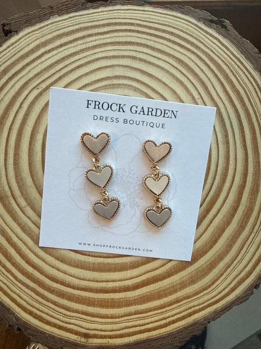 Triple Heart Earring