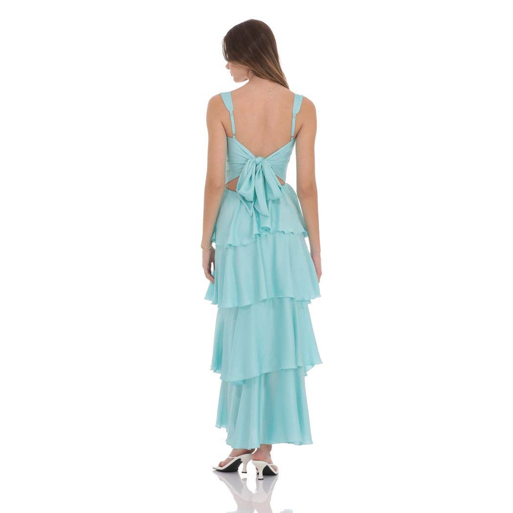 Satin Ruffle Maxi