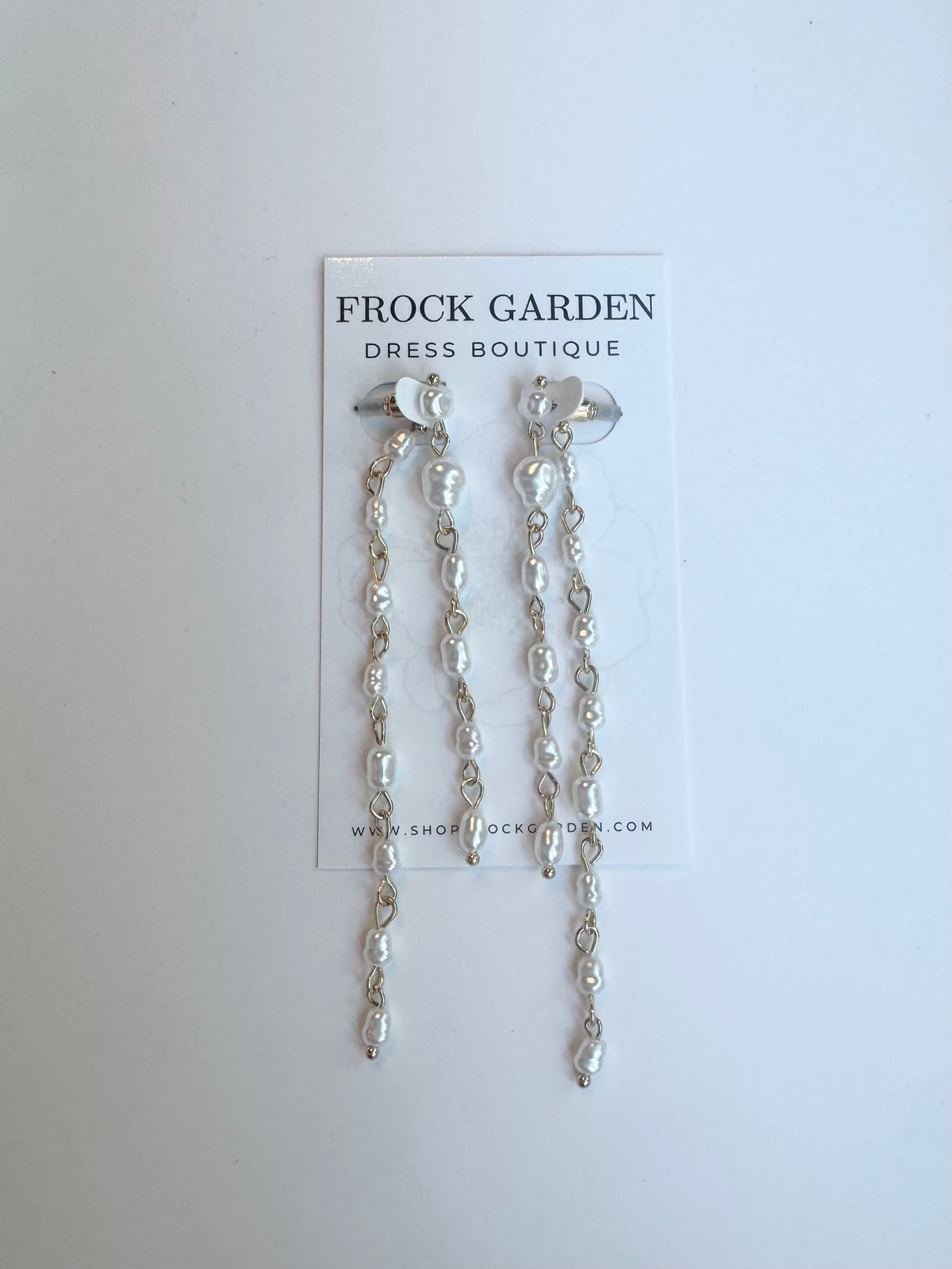 F/B Rice Pearl Chain Earrings