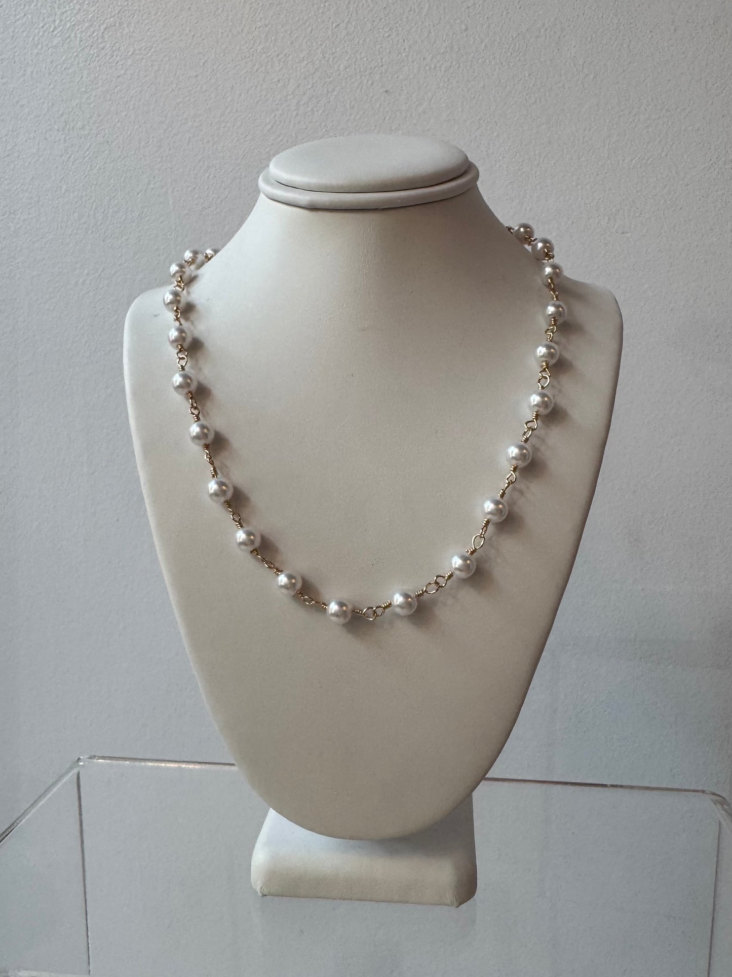 14k Dipped Pearl Chain Necklace