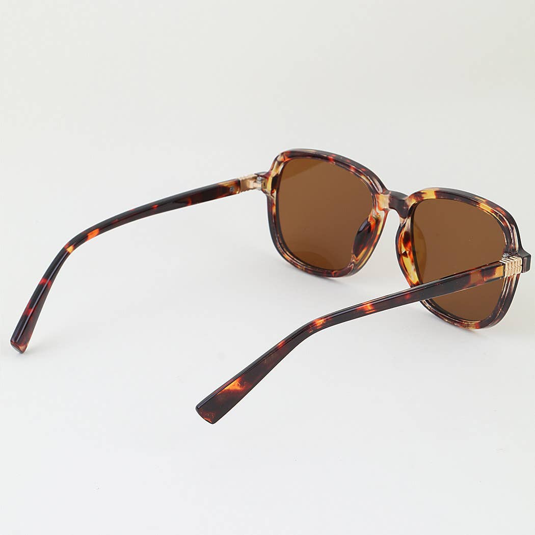 Minimal Tortoise Box Tinted Sunglasses