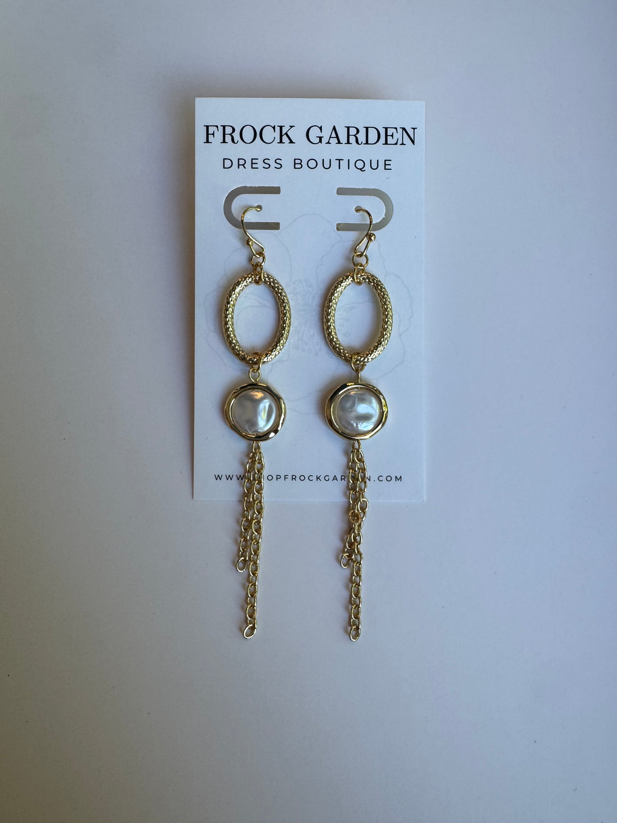 Oval Fringe Chain Earring
