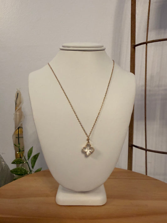 Clear Clover Necklace
