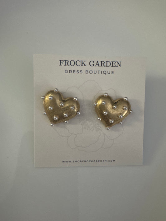 Pearl & Heart Earrings