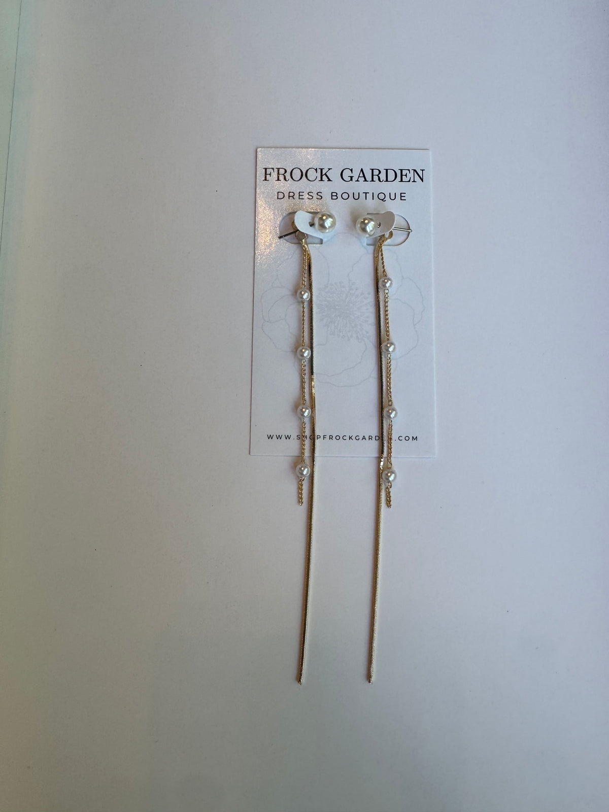 Pearl Stud Back Chain Earring