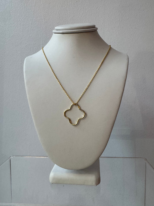 14k Large Clover Necklace
