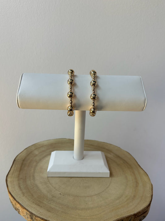 Large Gold Bead Bracelet