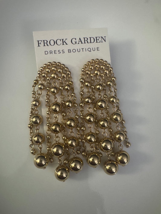 Arch Gold Ball Earrings