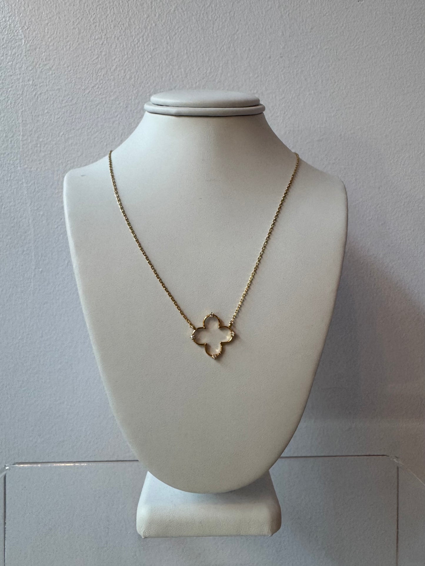 14k Mini Clover Necklace