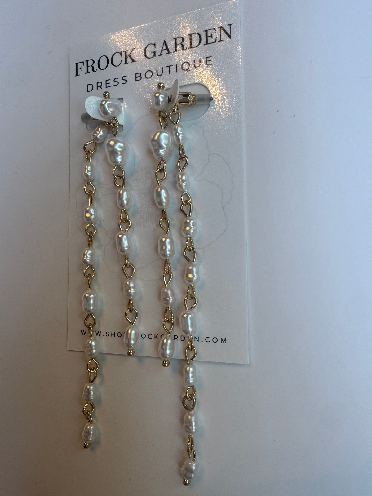 F/B Rice Pearl Chain Earrings