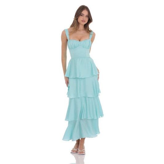 Satin Ruffle Maxi