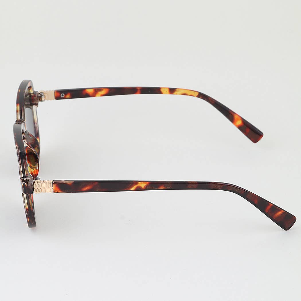 Minimal Tortoise Box Tinted Sunglasses