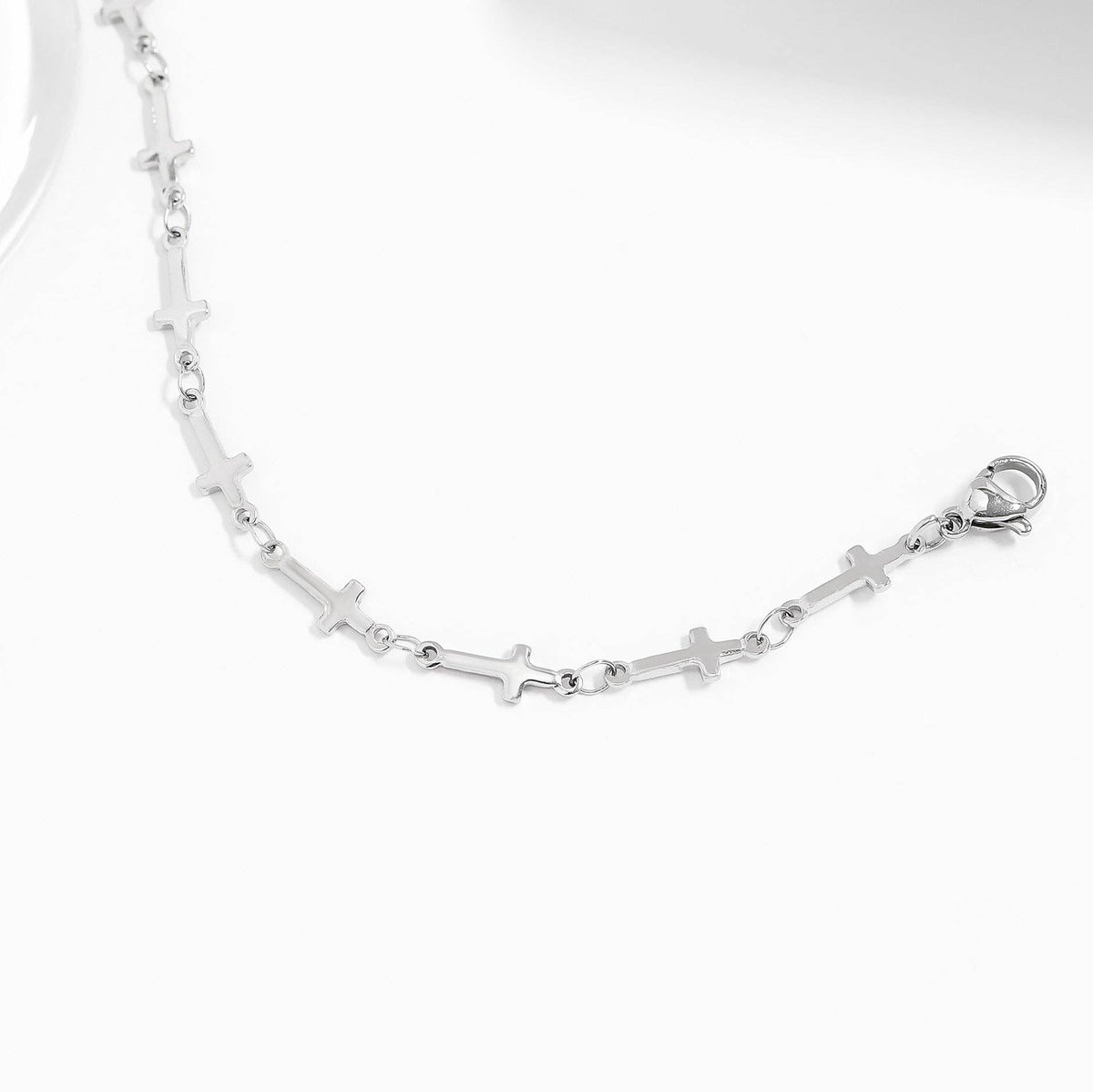 18K Gold Stainless Steel Cross Chain Bracelet