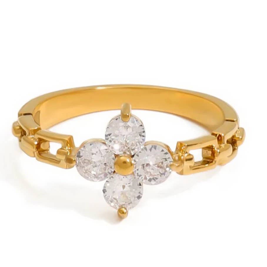 18K Flower TARNISH FREE  RING