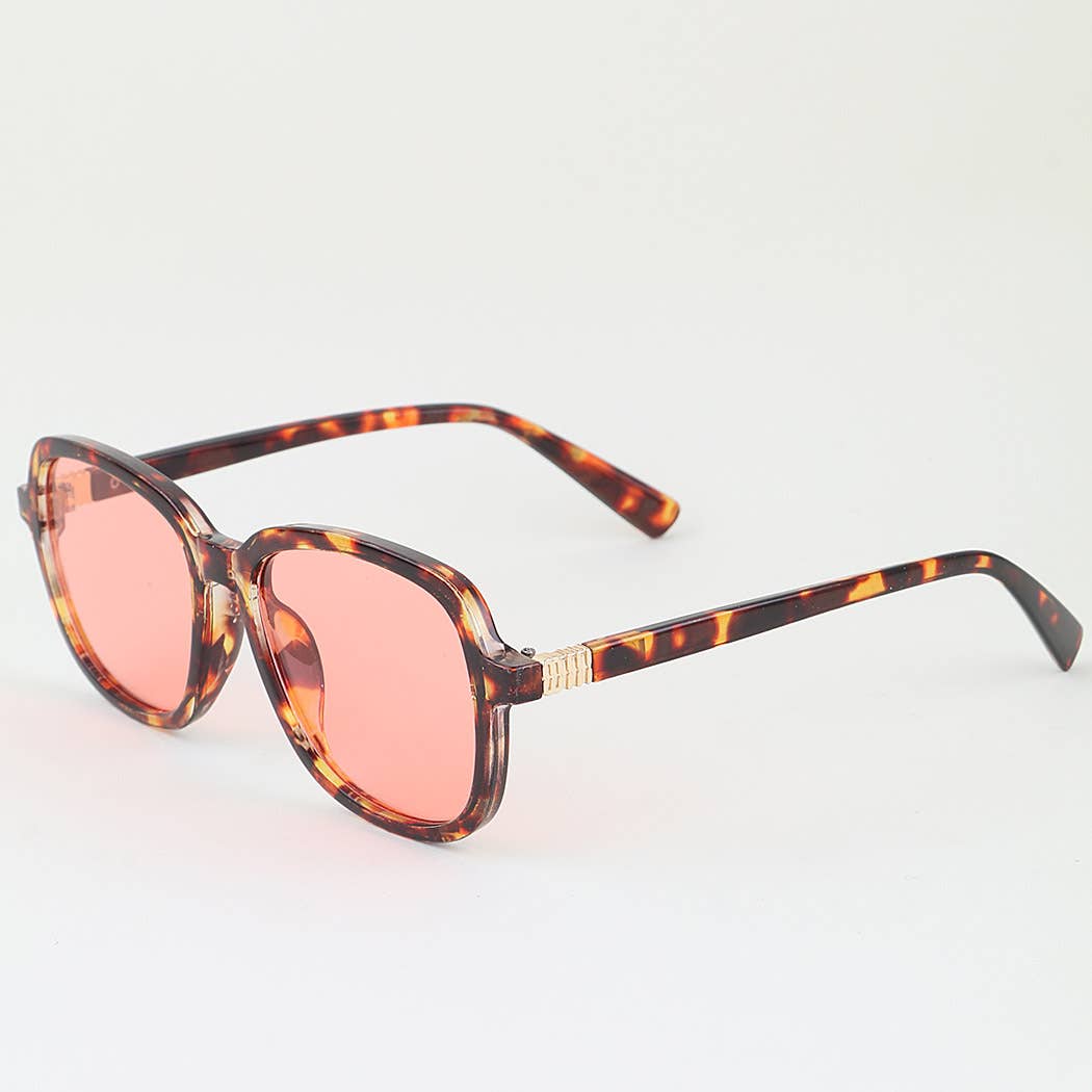 Minimal Tortoise Box Tinted Sunglasses
